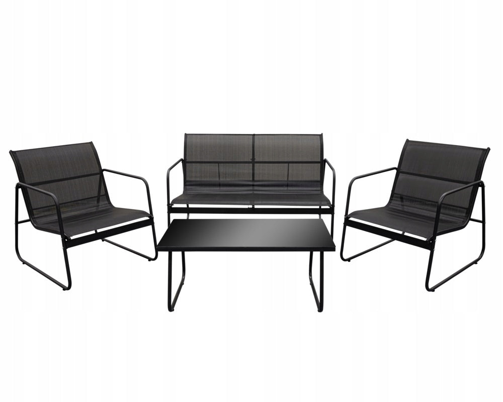 Aspen Garden Furniture Set – 4-Person (Black) (2000000715476)