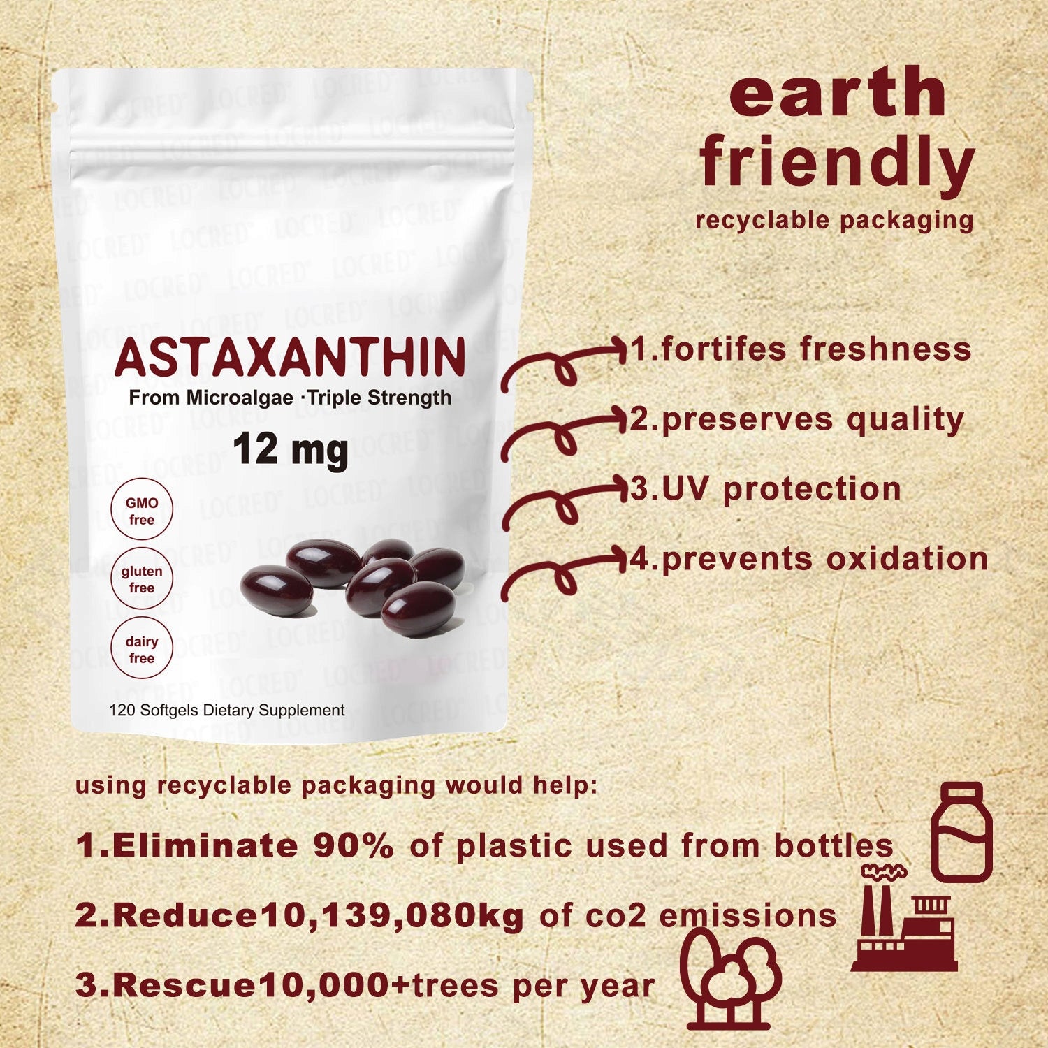 Astaxanthin 12mg | supports the eye, joints, internal circulation, skin health Manufacturer code SKU01208