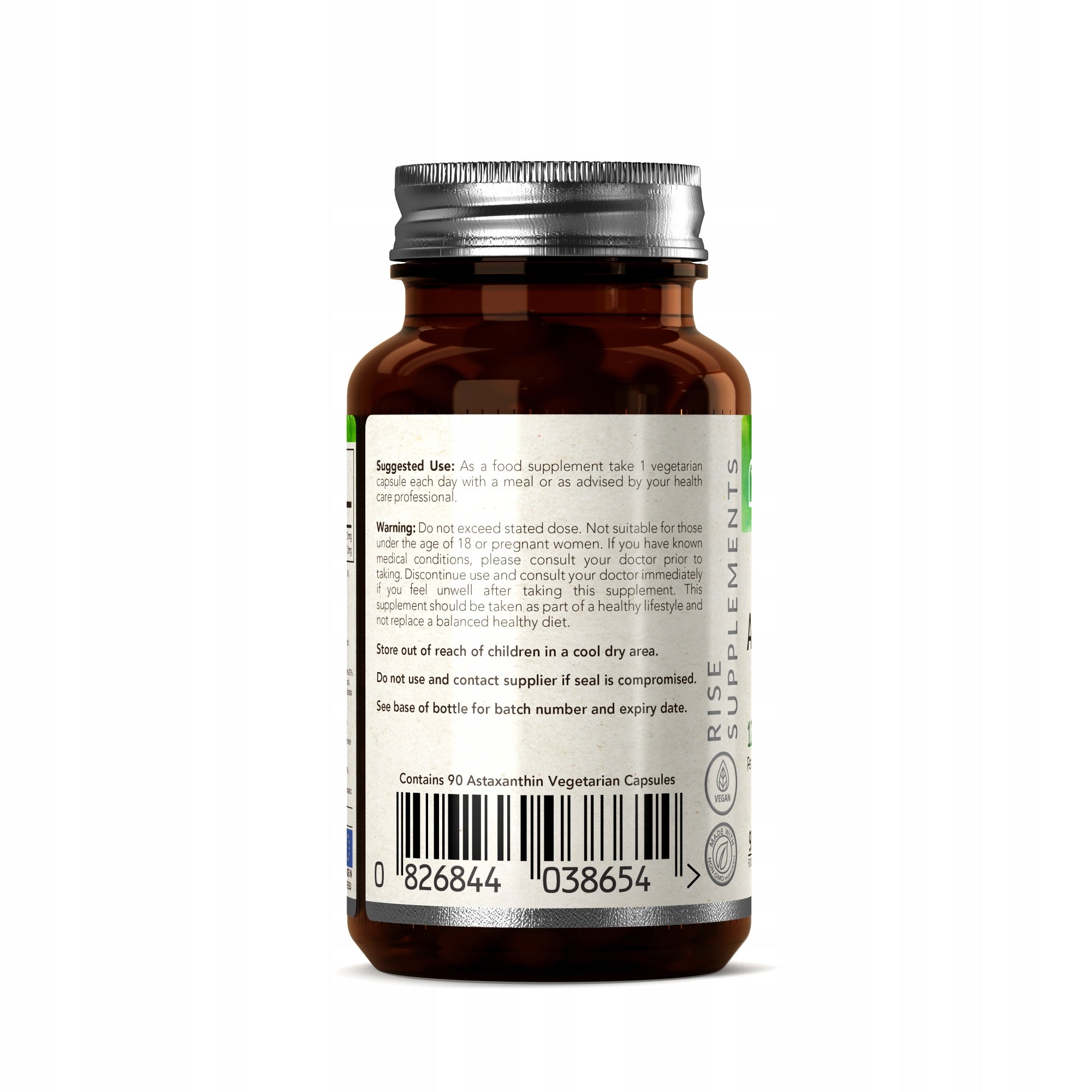 Astaxanthin 90 Capsules of 12mg Packaging status original