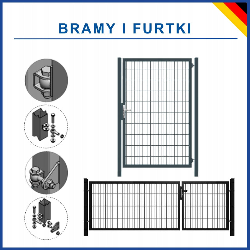 Asymmetrical Entrance Gate 3,5x1,6 m Anthracite Posts 80x80 mm