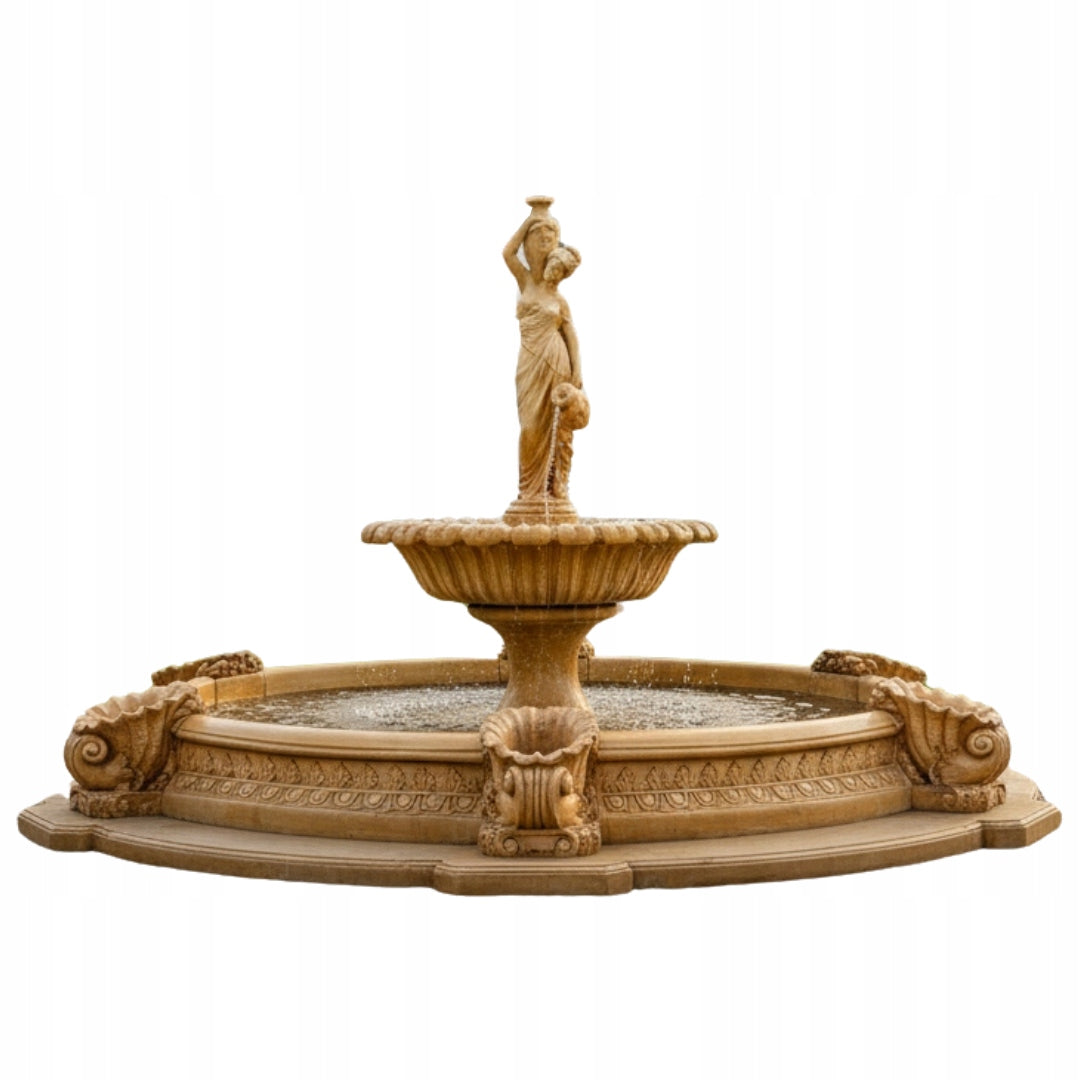 Ateniada Garden Fountain with Ring +Fountain Eye Marino Garden Figure