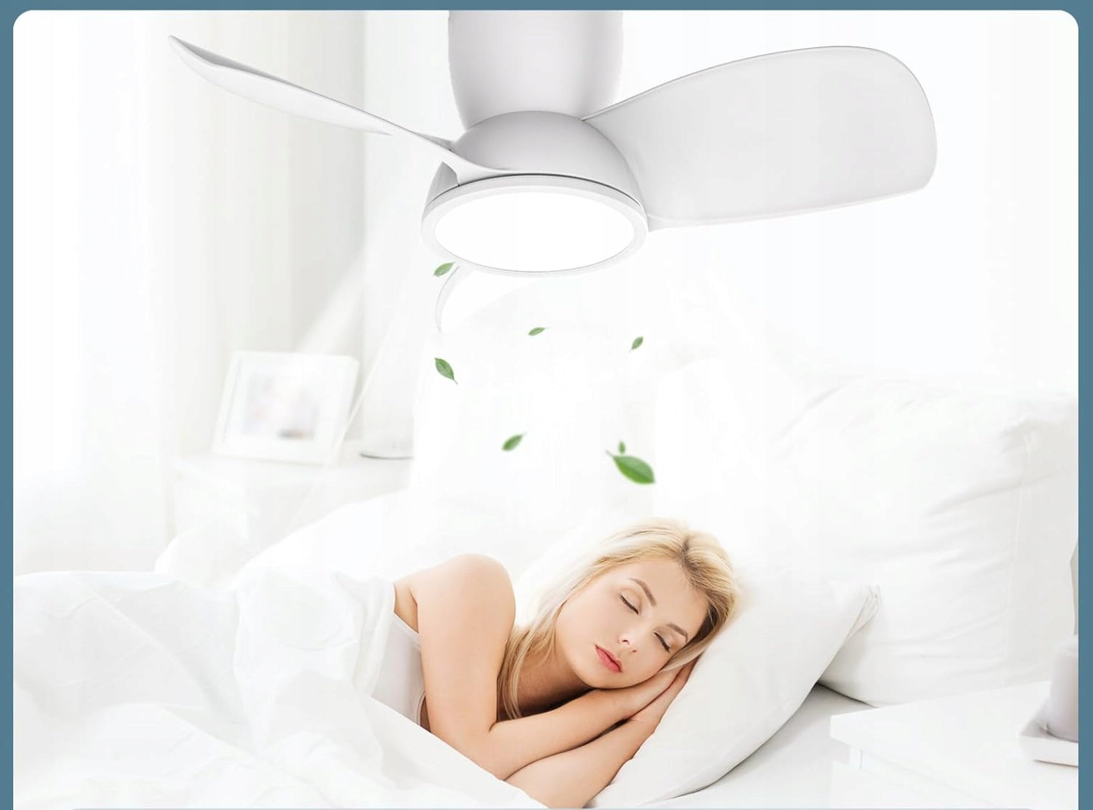 Ateroll Ceiling Fan LED Lamp 76cm 3 Shovels Quiet Fan + Remote Control Fan type ceiling