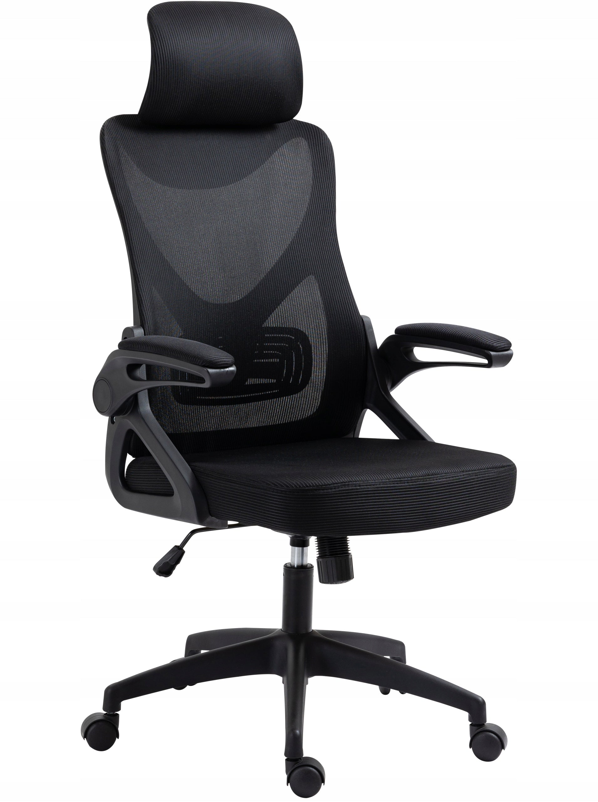 Athletic Swivel Fabric Office Chair Black Ergonomic Adjustable