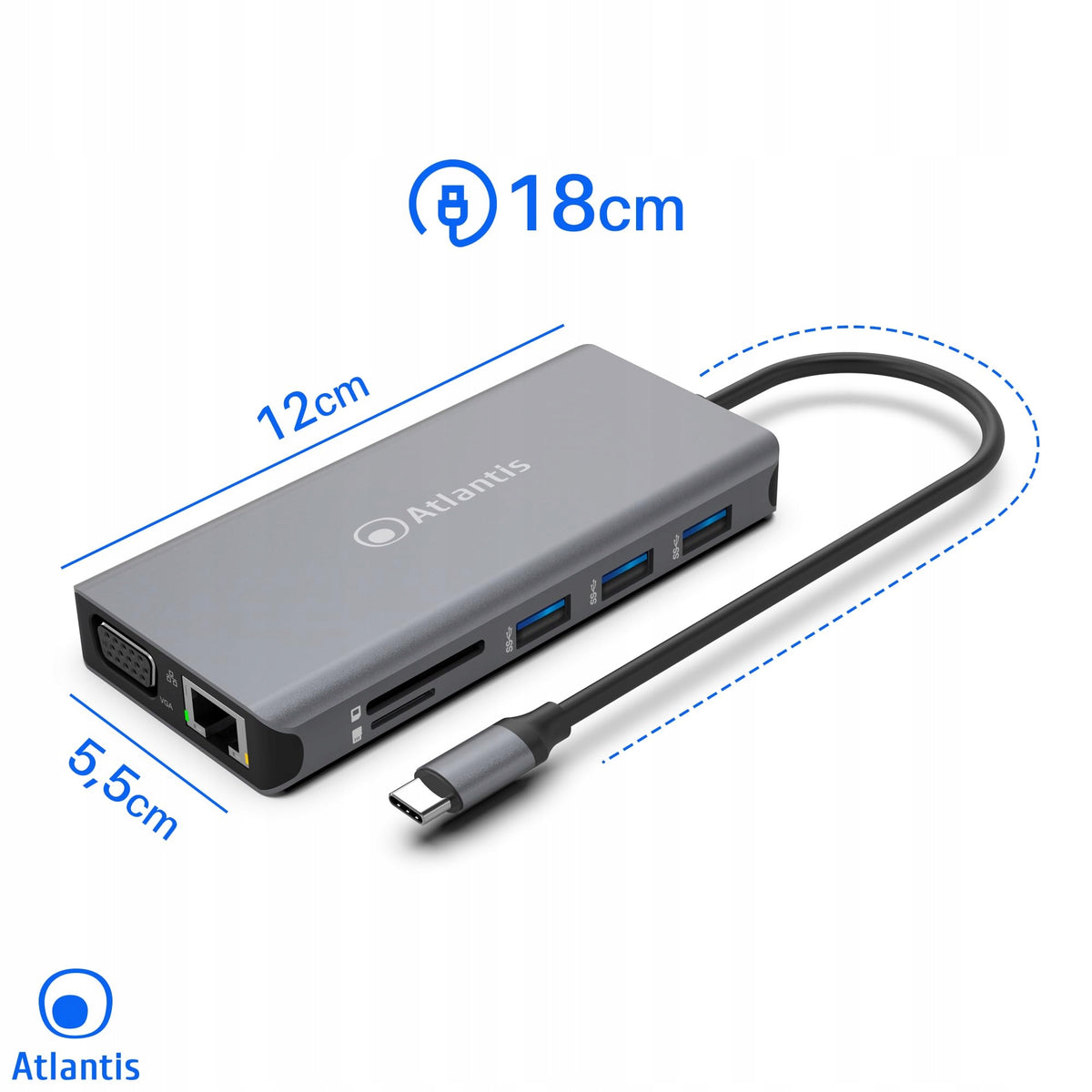 Atlantis A04-TC DK46 Docking Station Usb C (Type Manufacturer Atlantis