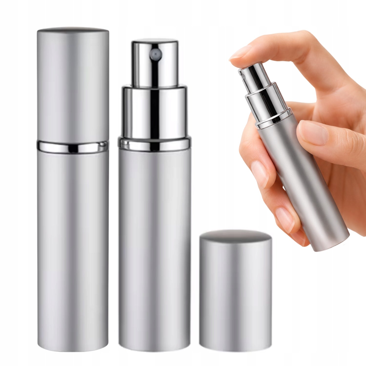 Atomizer Perfume Dispenser Travel Silver Vial Spray Bottle 15ml