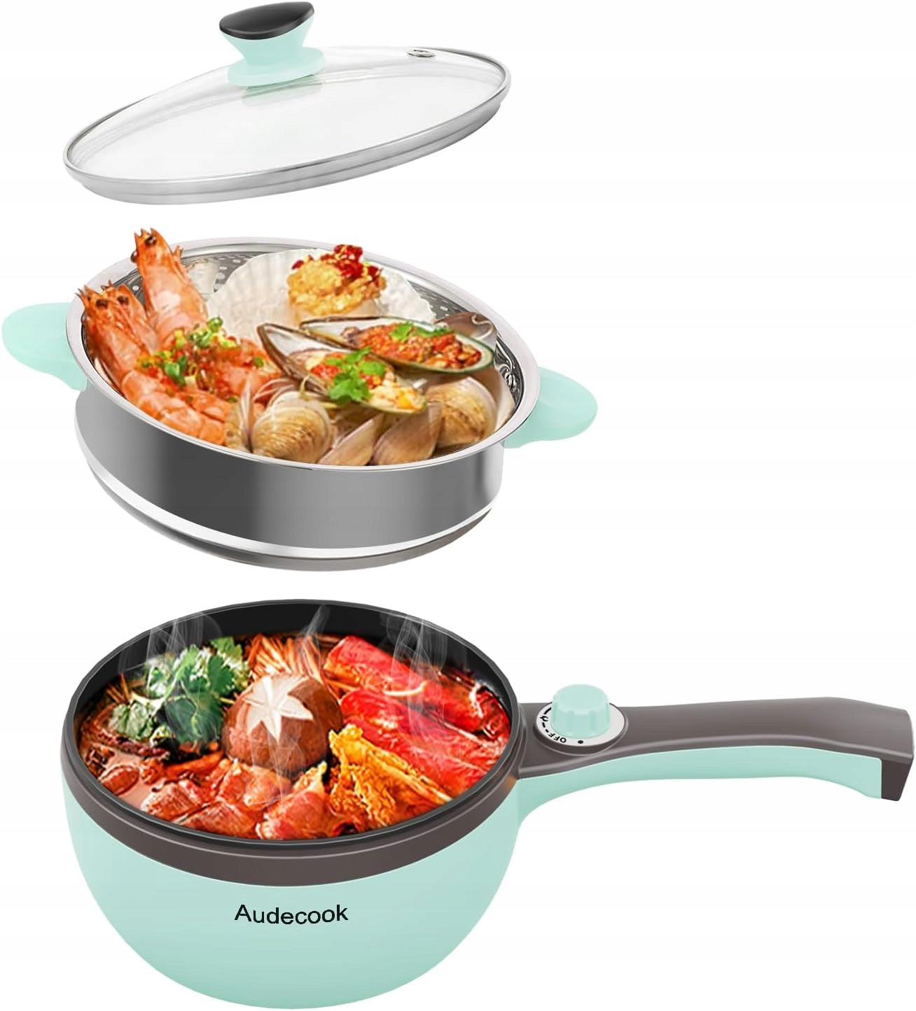 Audecook Electric Pot 1.5L Steaming Green