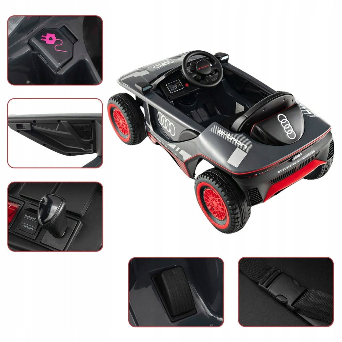 Audi Auto Rechargeable Battery for Children Grey XXL Color gray