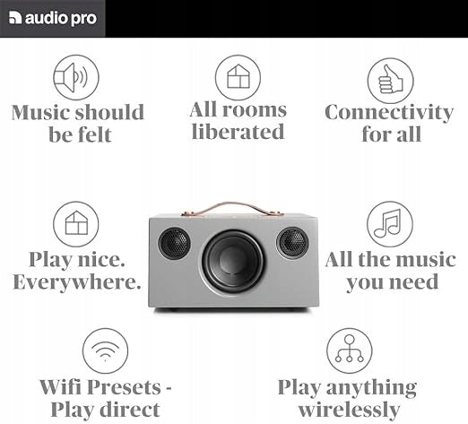 Audio Pro Addon C5 Speaker – Wireless WiFi Bluetooth, Multiroom, Hi-Fi Manufacturer code addon c5