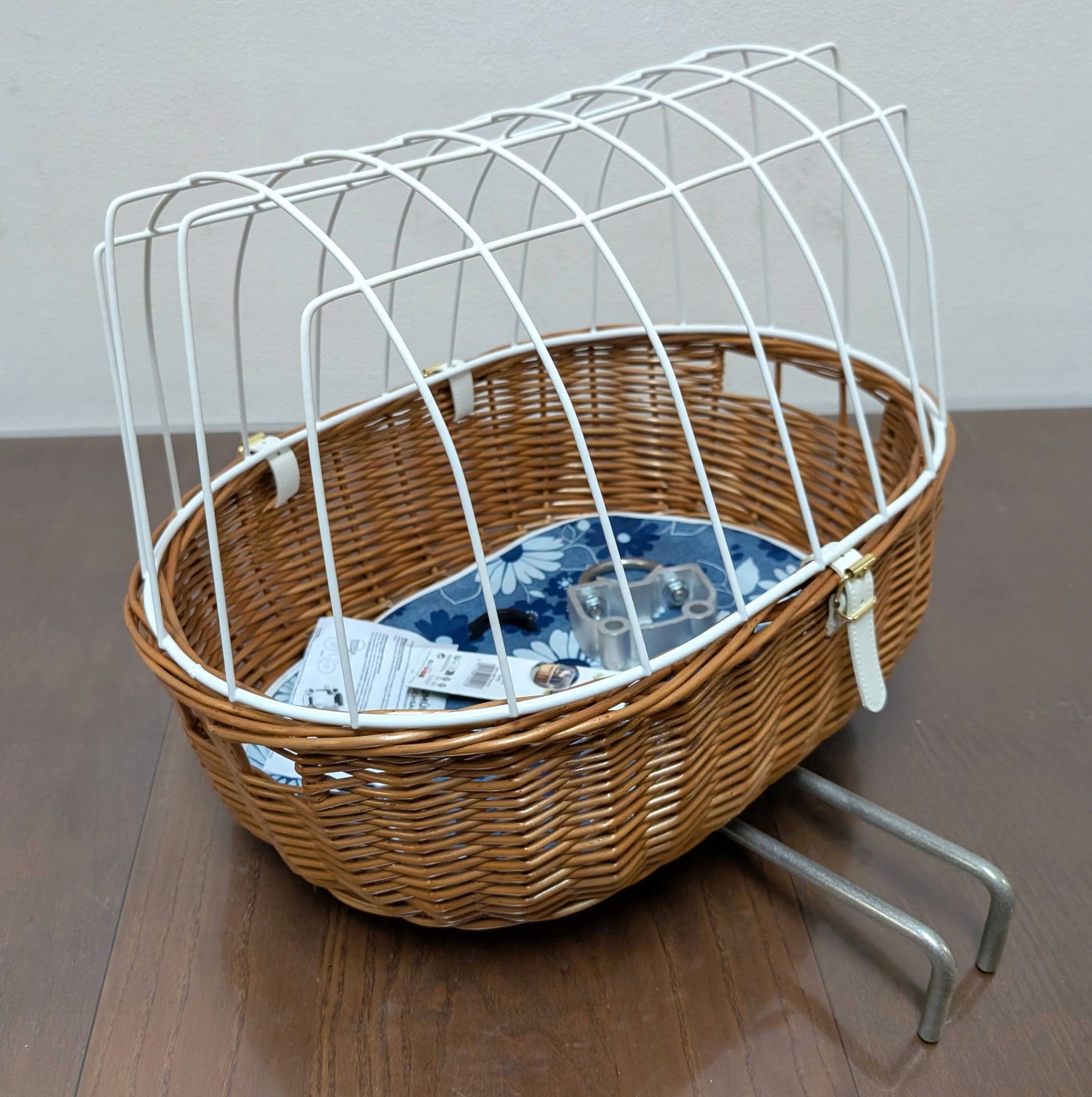Aumüller Wicker Bike Basket for Cat Dog Steering Wheel up to12kg 52x38x39 Maximum animal weight 8 kg