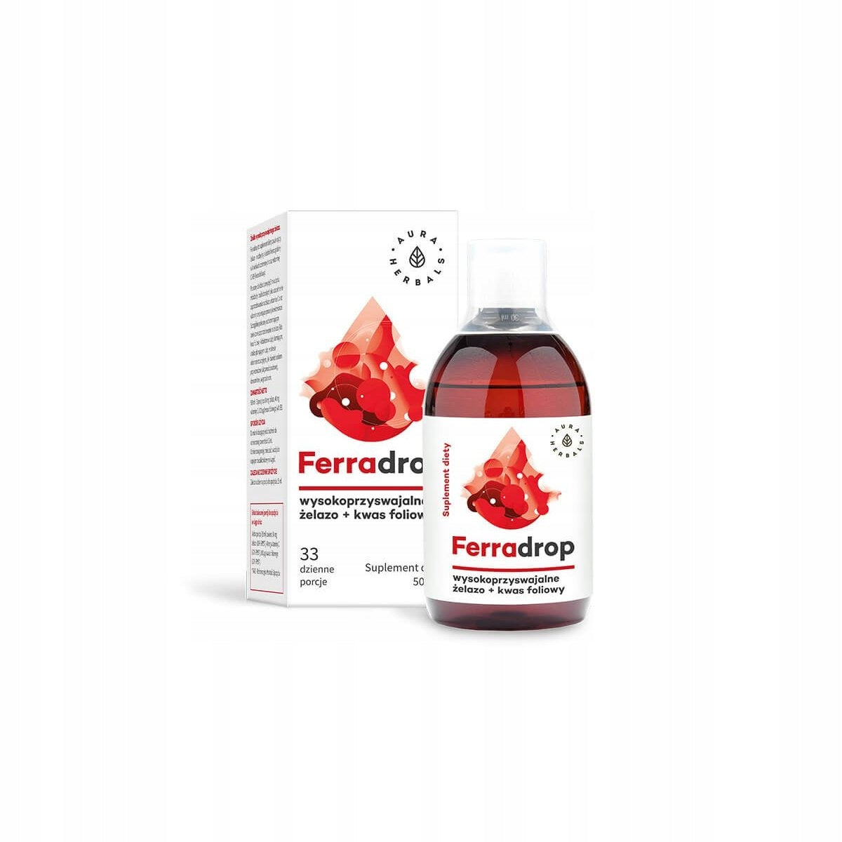 Aura Herbals Ferradrop Liquid Iron Vitamin C B6 B12 Liquid 500ml Brand Aura Herbals