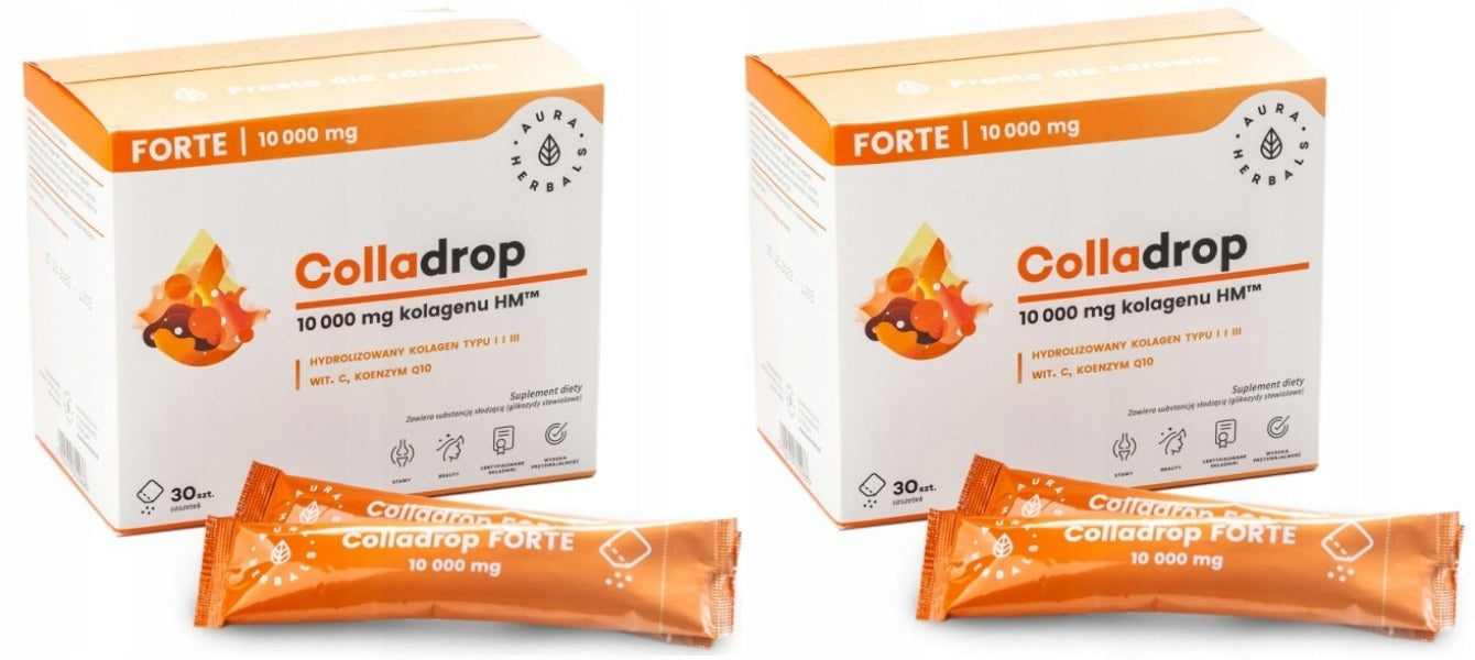 Aura Herbals Fish Collagen 10000 Colladrop COENZYME Q10 Expiration date at least six months from the date of purchase