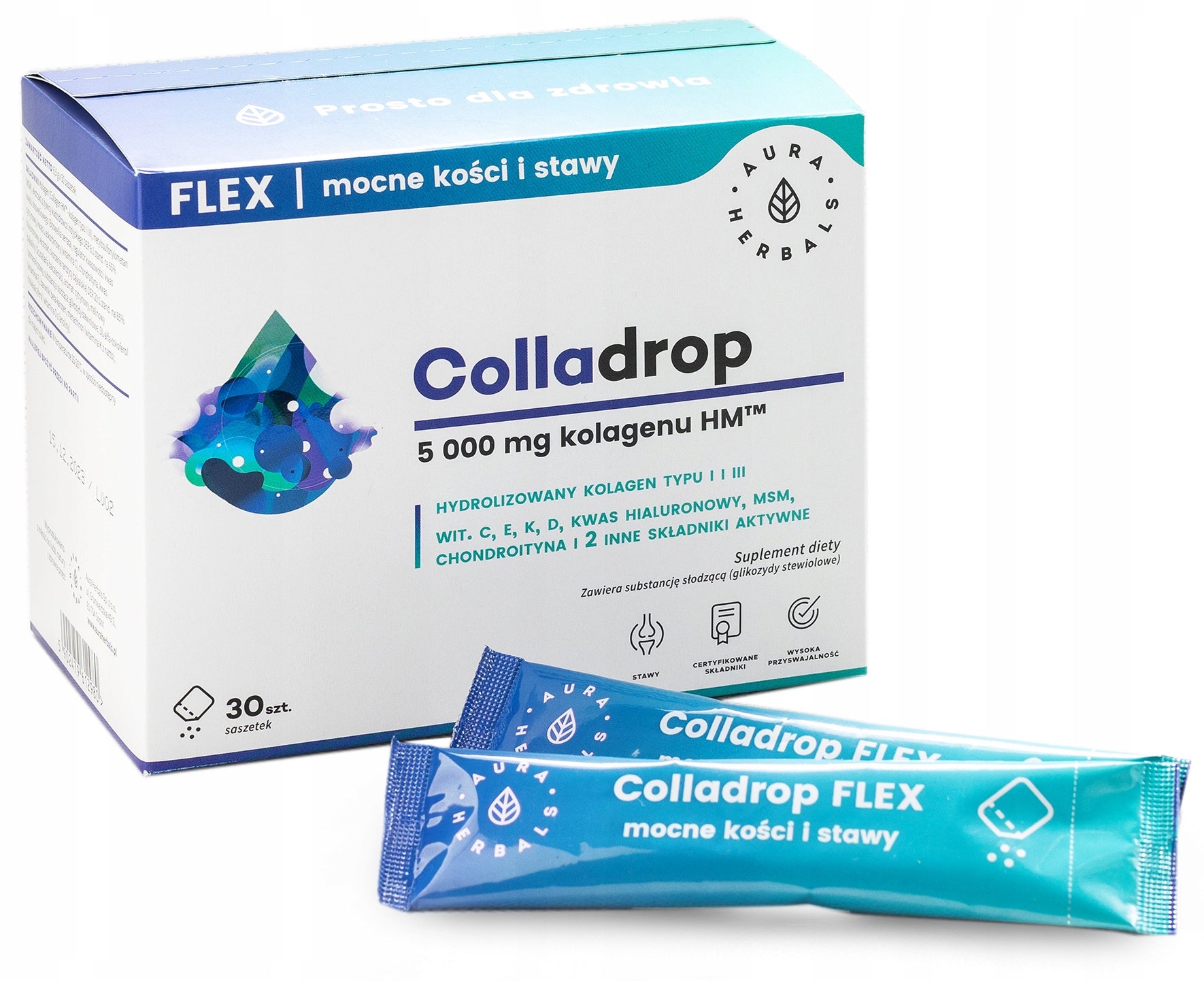 Aura Herbals MARINE COLLAGEN Colladrop Flex MSM K2 D3