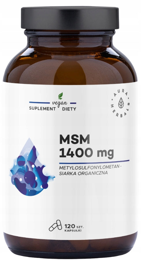 Aura Herbals MSM 1400 mg organic sulfur for joints 120 capsules