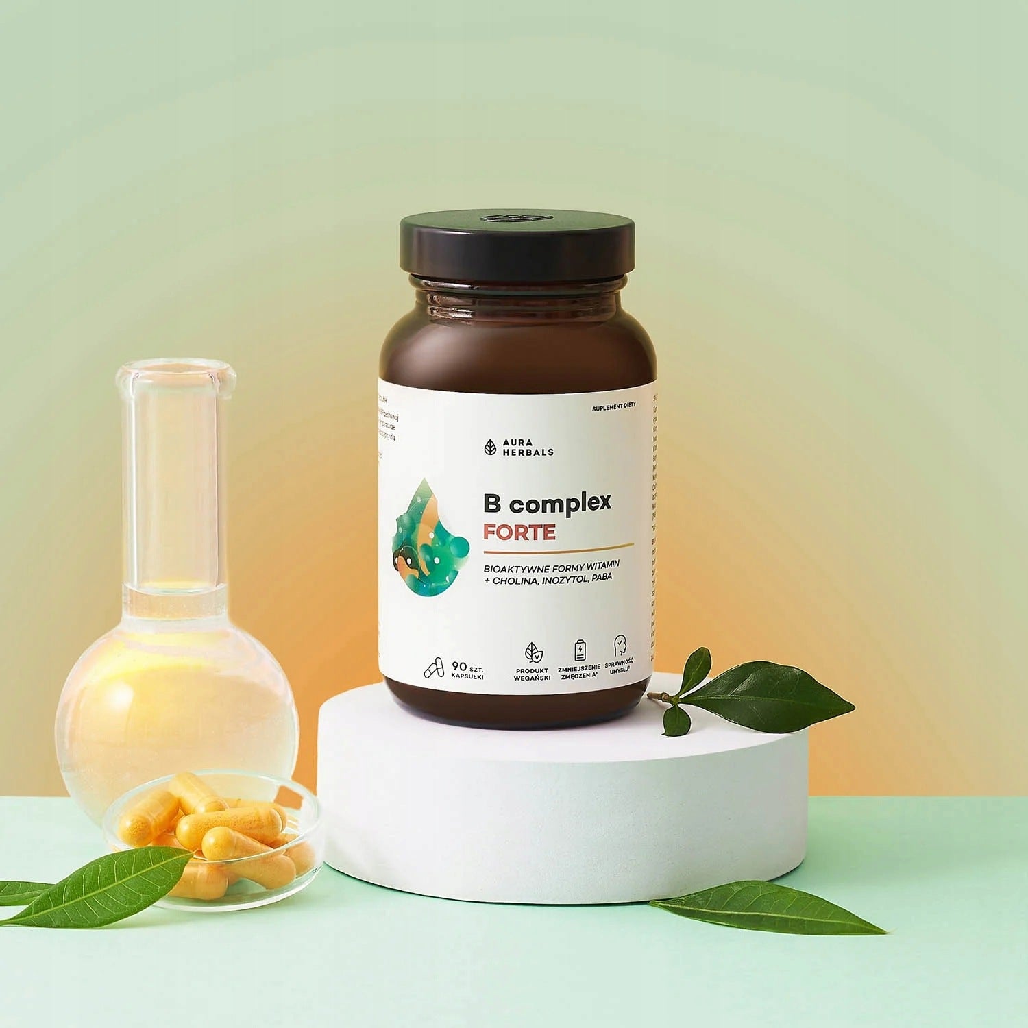 Aura Herbals VITAMIN B COMPLEX FORTE Nervous system memory 90 kaps. Brand Aura Herbals