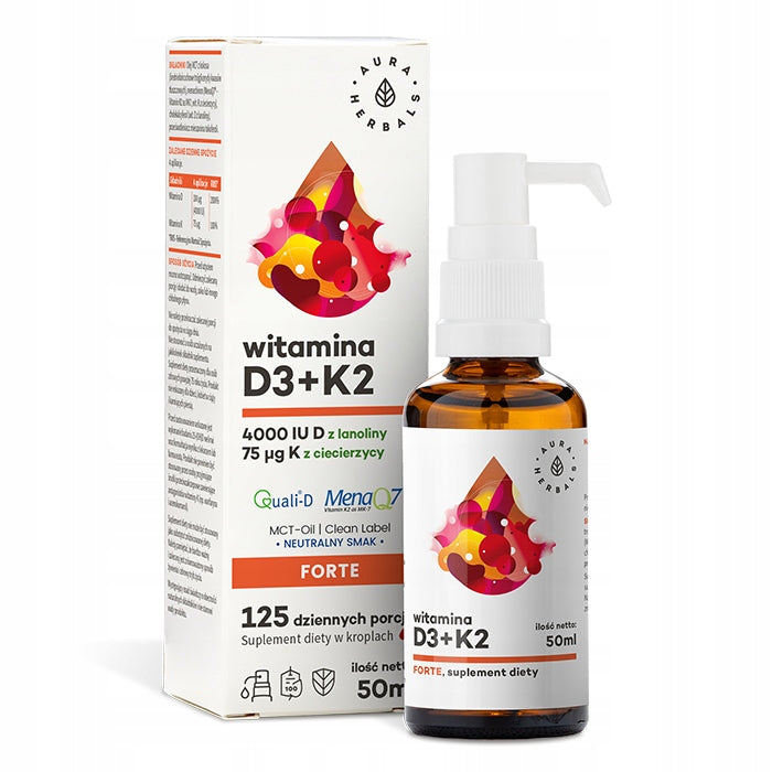 Aura Herbals Vitamin D3 4000 IU + K2MK7 50 ml