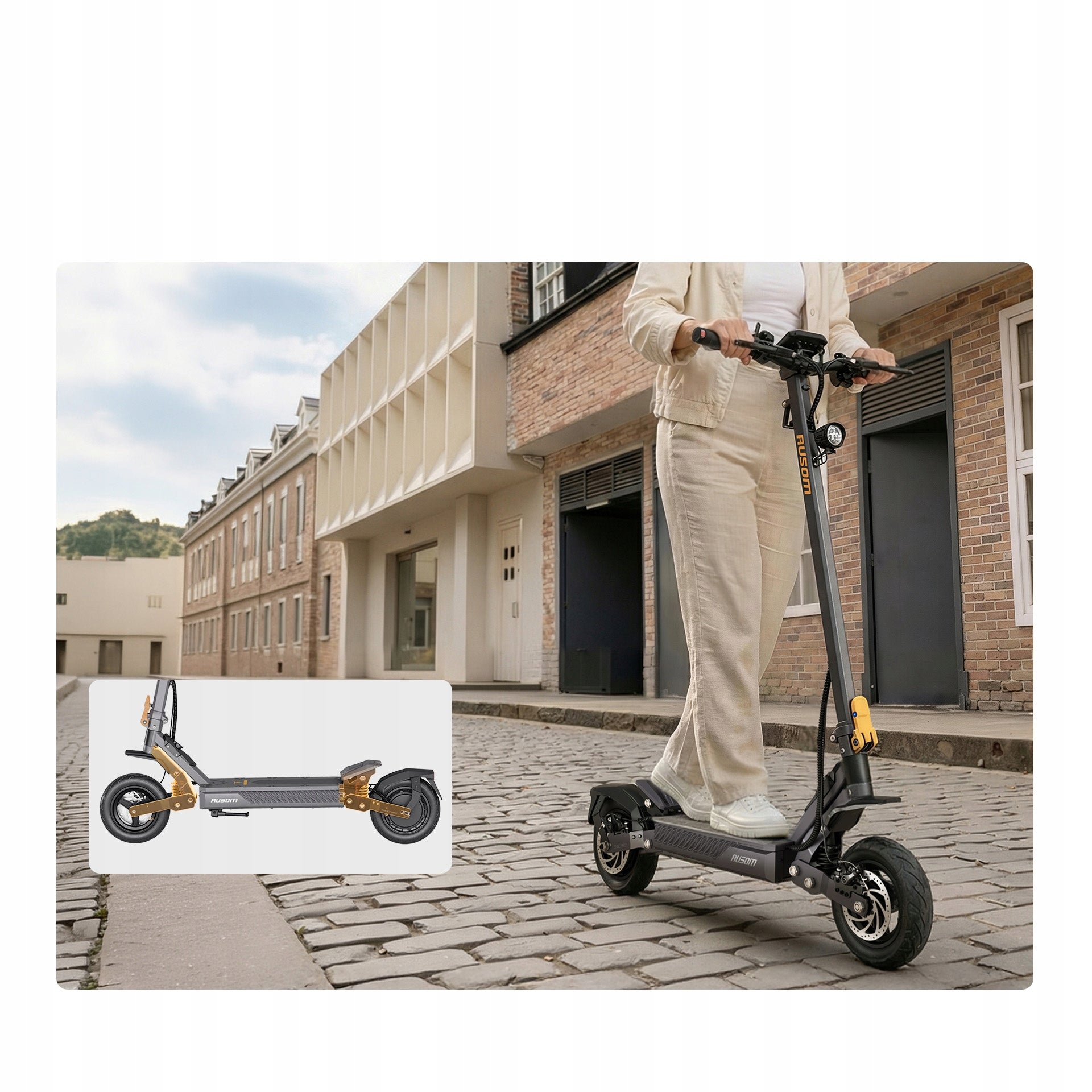 Ausom Gosoul 2 electric scooter 1100W 20km/h 70km 10” Tubeless Tires Model Ausom Gosoul 2 20 km/h 1100W 70 km