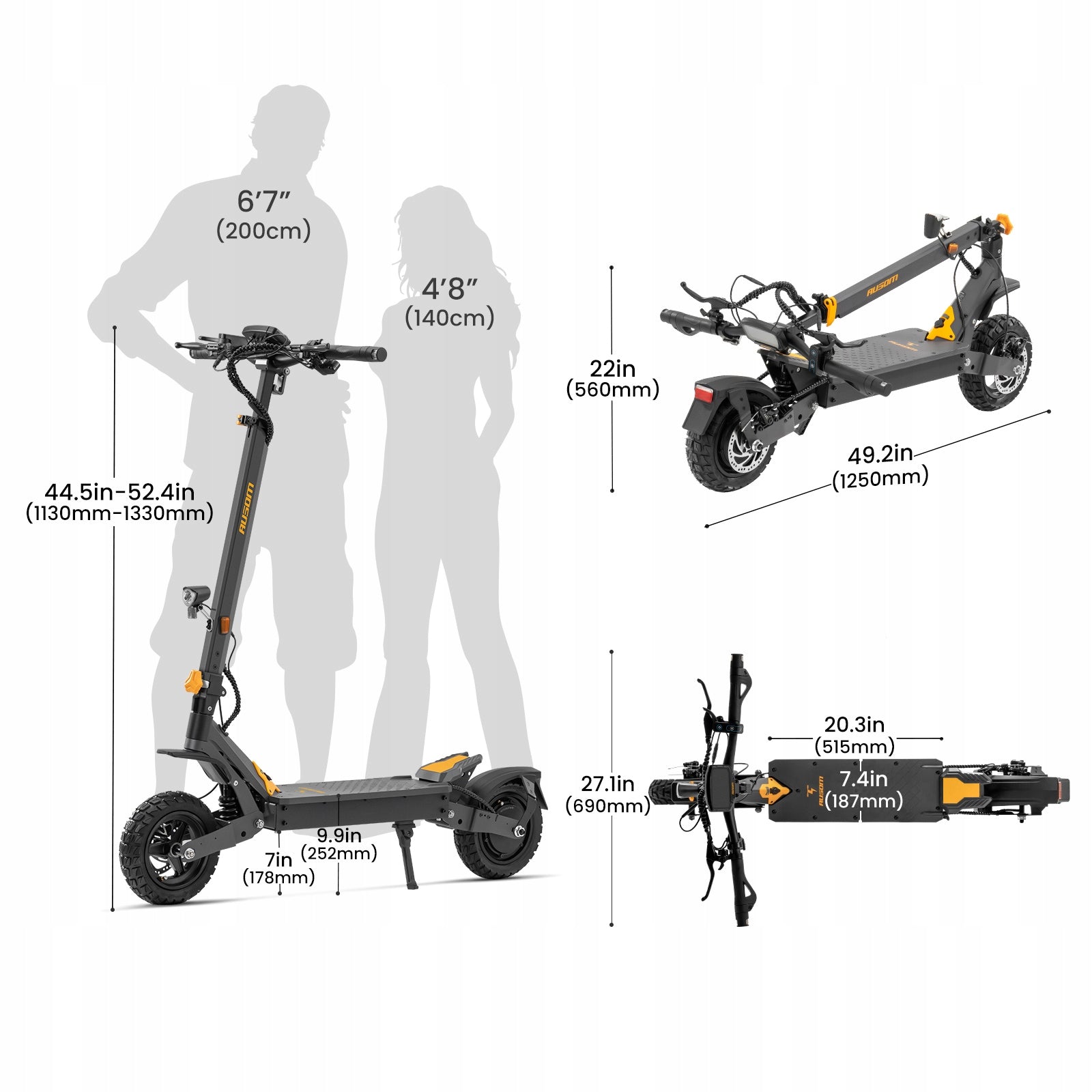 Ausom L1 Electric Scooters Folding 500W 20KM/H 70km 15.6Ah NFC ABE Brand Ausom