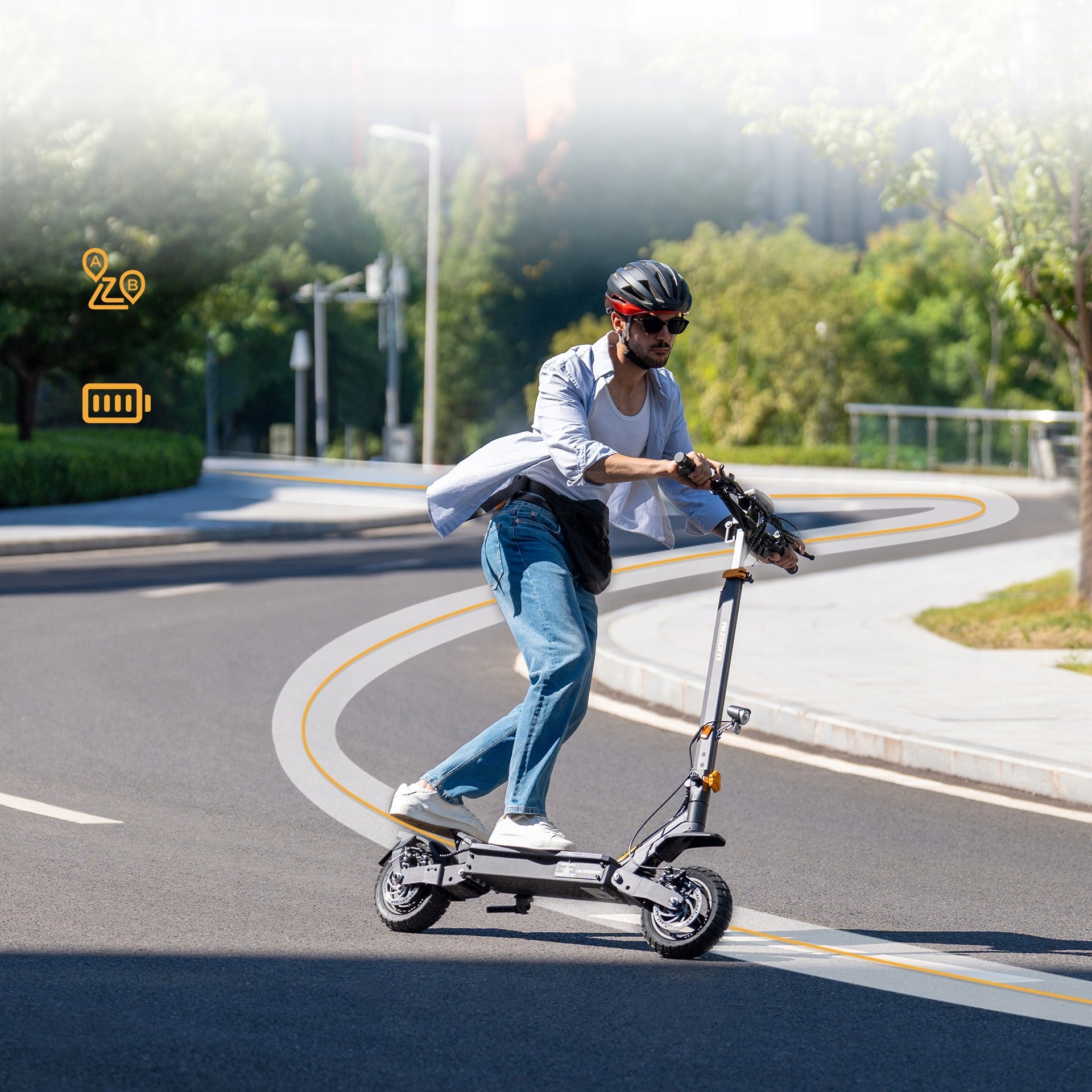 Ausom L1 Electric Scooters Folding 500W 20KM/H 70km 15.6Ah NFC ABE Engine power 500 W