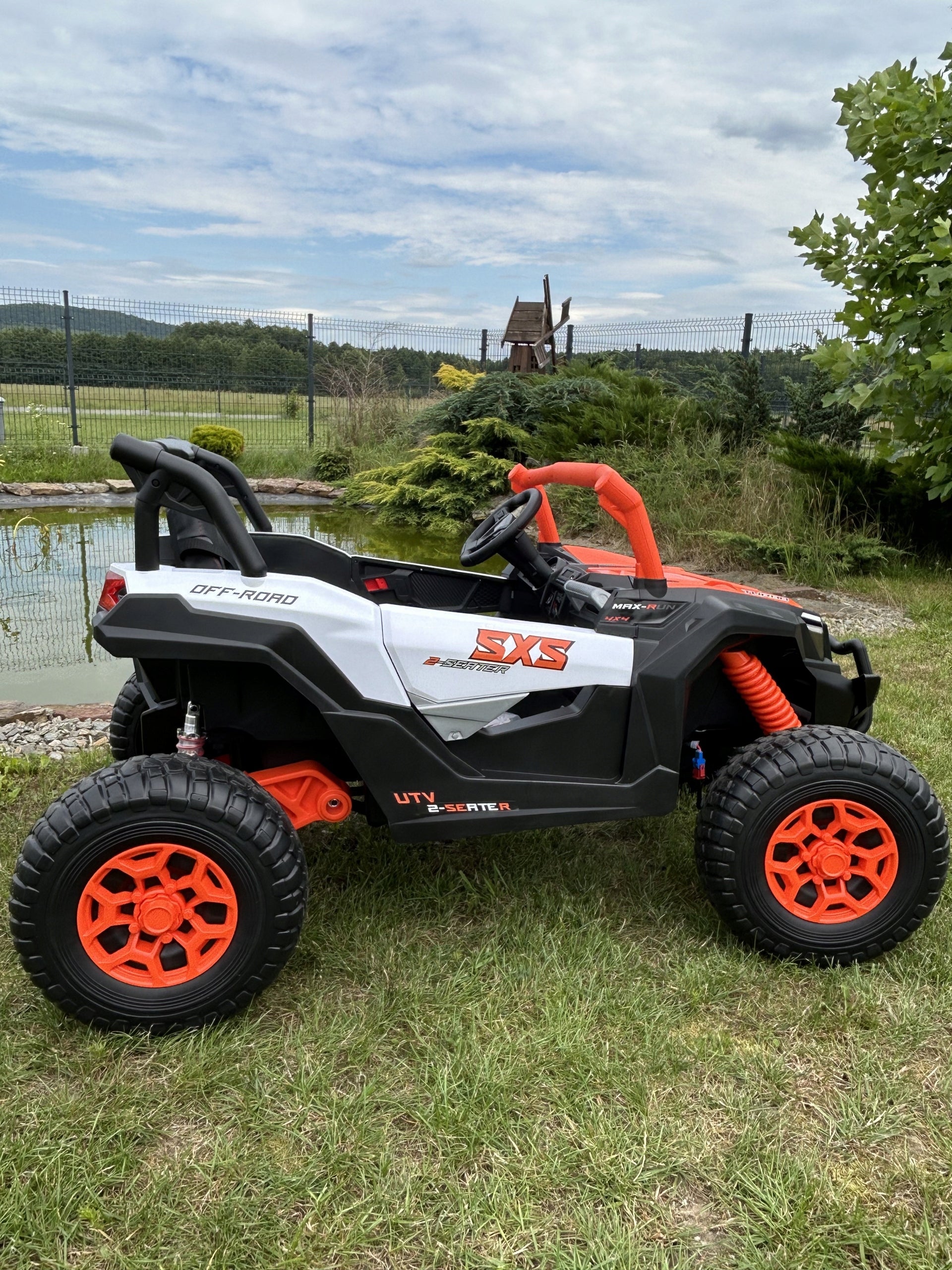 Auto Battery Operated Quad Buggy UTV X3 Off-Road 4 x 200W 24V Orange Brand Ramiz