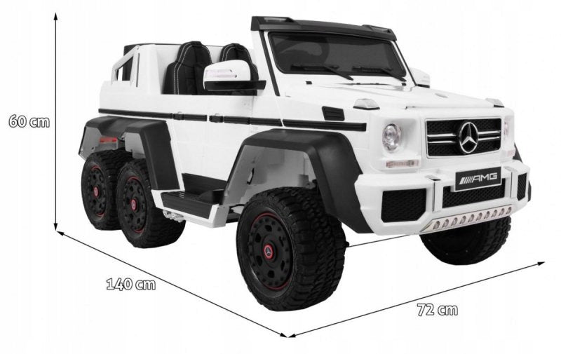 Vienvietis elektromobilis Mercedes G63 6 x 6, balta