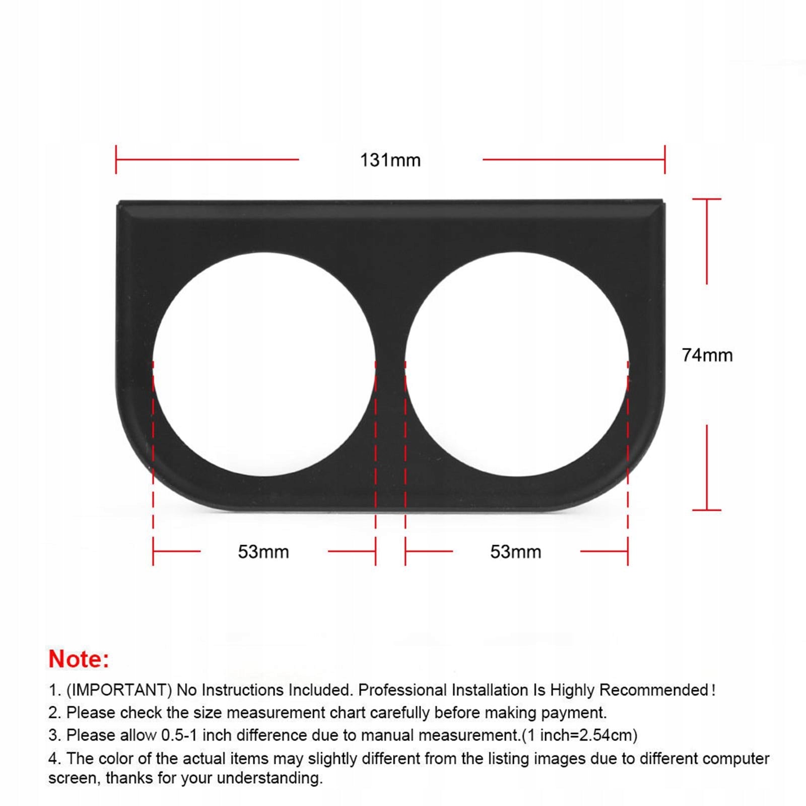 Auto Meter Gauge Panel ,Metal, Holder Dash, Instrument Mounting Black Manufacturer code AlvnakiKKI1294