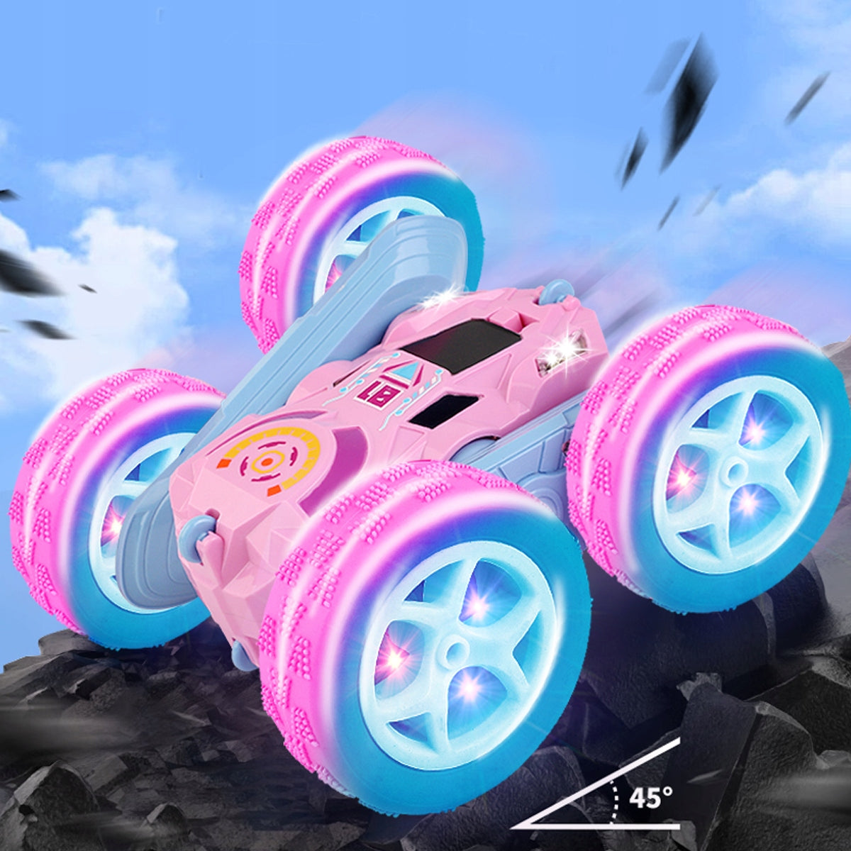 Auto Rc Stunt Car Pink Pilot 360°Flip Child Gift Brand no brand