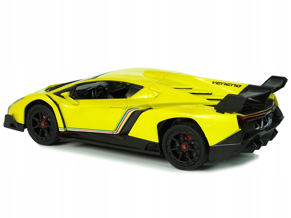 Auto Remote Controlled Lamborghini Veneno Yellow 2,4 G Remote Control Steering Wheel Sound Material plastic