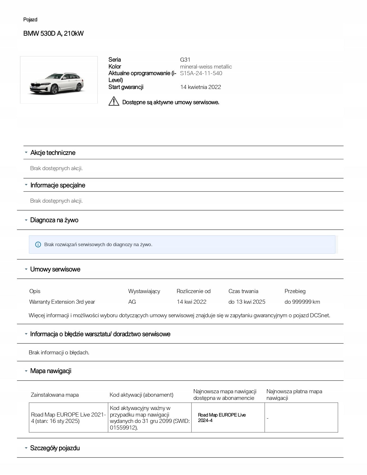 Automat BMW Service History ASO Mileage Report Service VIN PDF 23 Manufacturer code 0712121296308