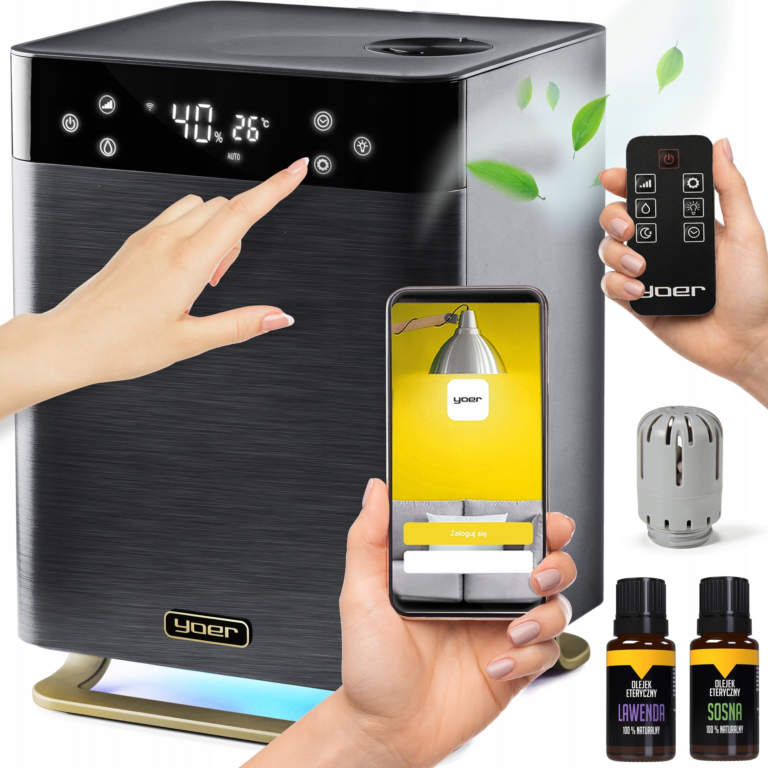 Automatic Air Humidifier Yoer 5in1 Cleans Ionizer + Aromatherapy