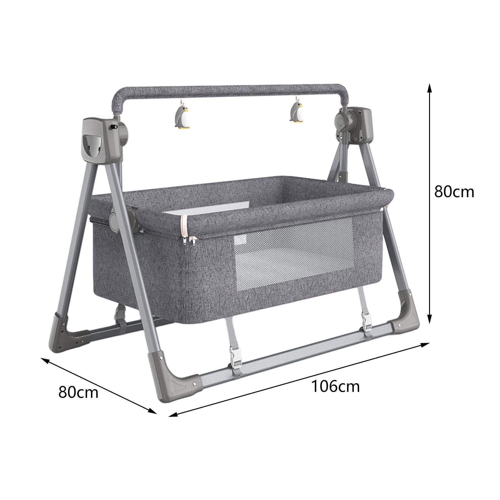 Automatic Baby Cradle Birthday Gifts Breathable Foldable Infants Baby grey Packaging status original