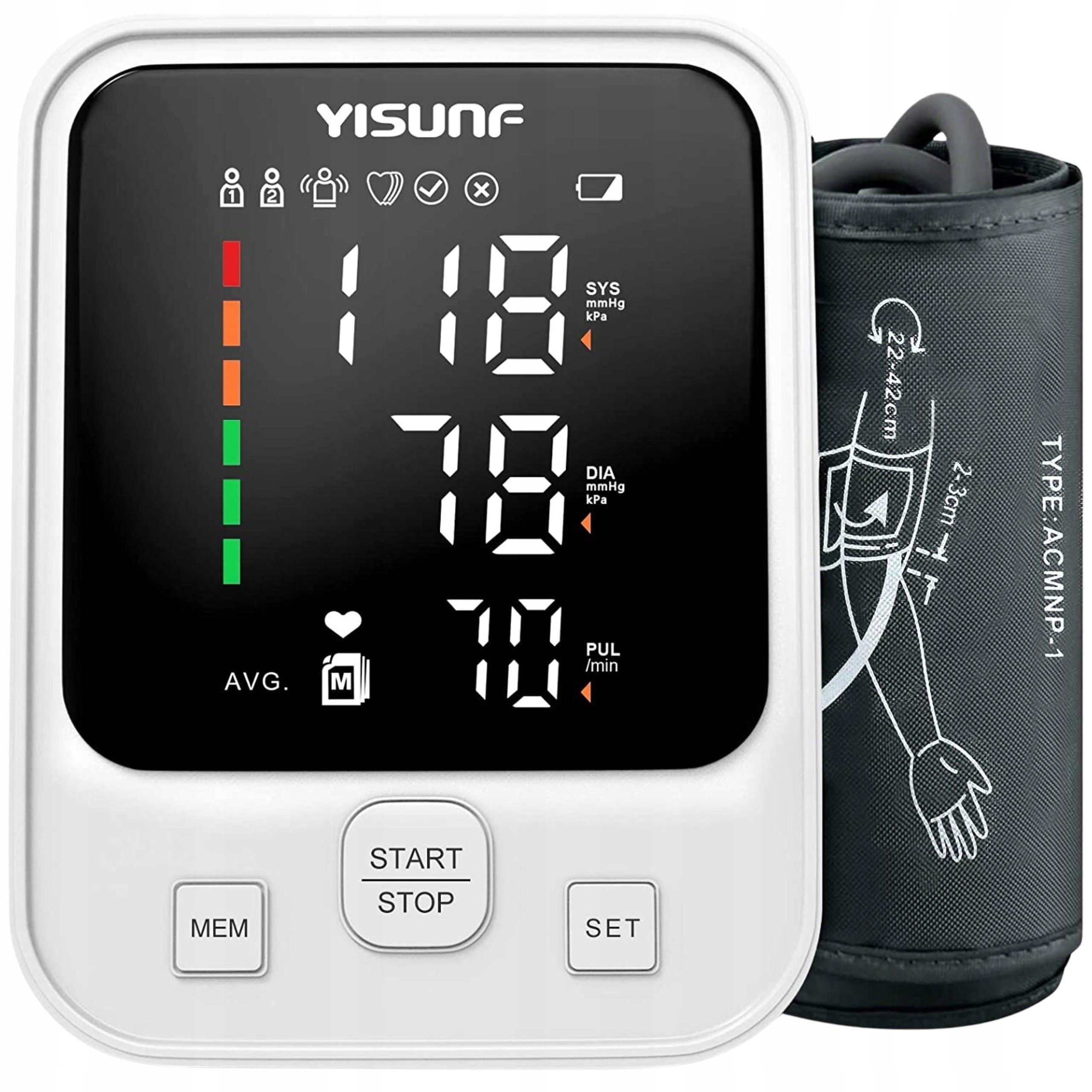 Automatic Digital Shoulder Blood Pressure Monitor with YISUNF Heart Rate Monitor