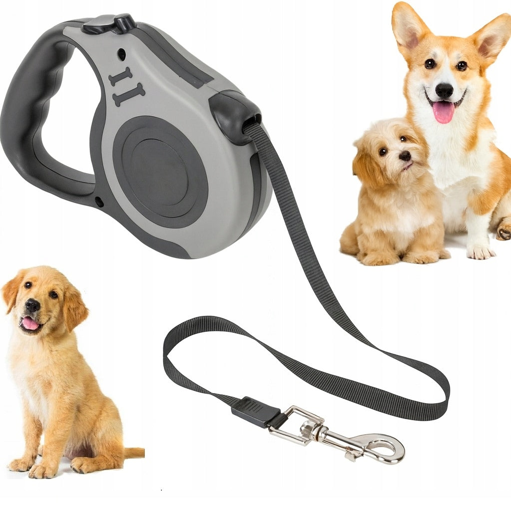 Automatic Lanyard for Dog Cat Flexi Retractable with Lock 5m 20kg GREY Brand Anytech