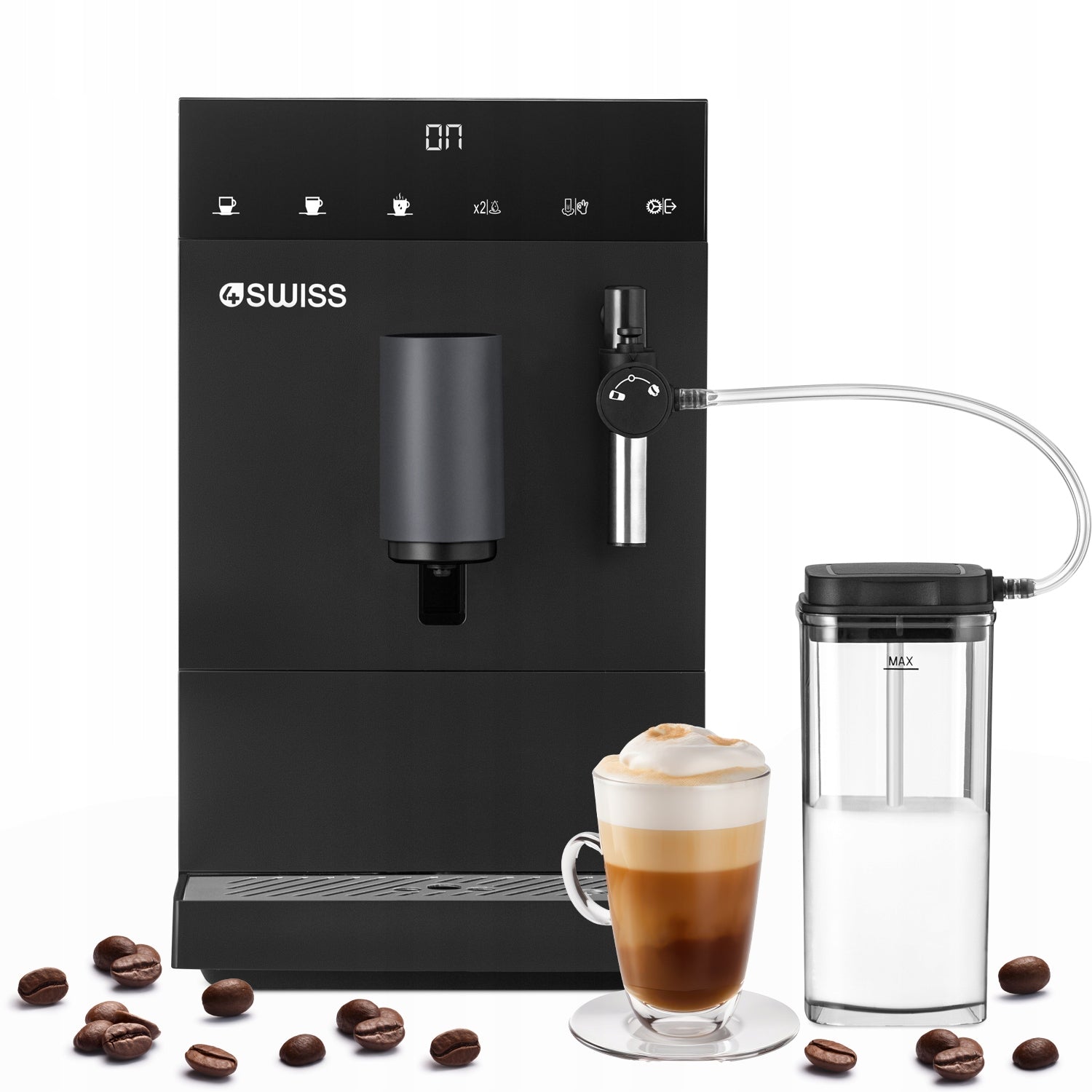 Automatic Pressure Coffee Maker 4Swiss A22 Modena 1350W Foamer