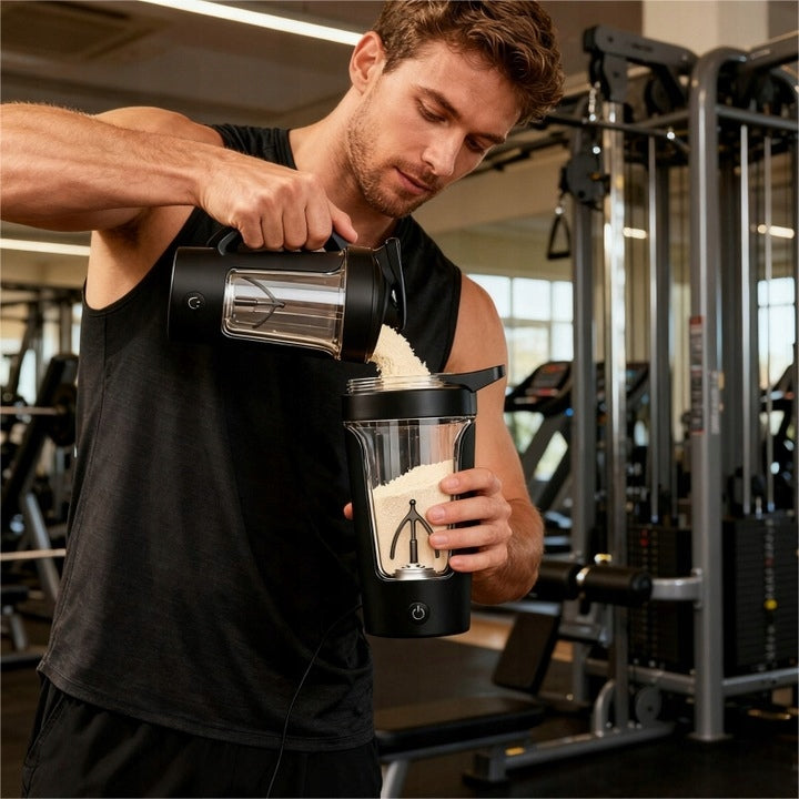 Automatic Protein Shaker 350ml, Cup with Stirrer, USB, Black Brand no brand