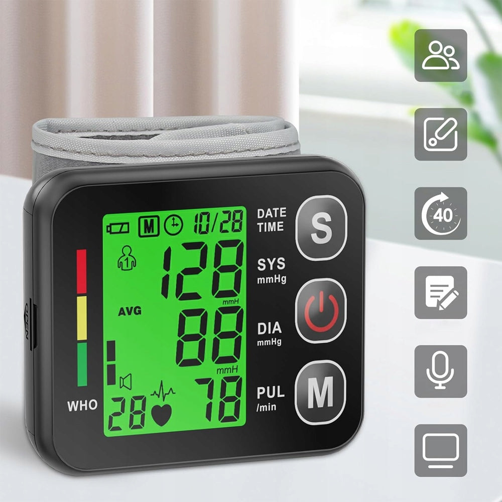 Automatic Wrist Blood Pressure Monitor with LED Screen Portable Small Packaging status original