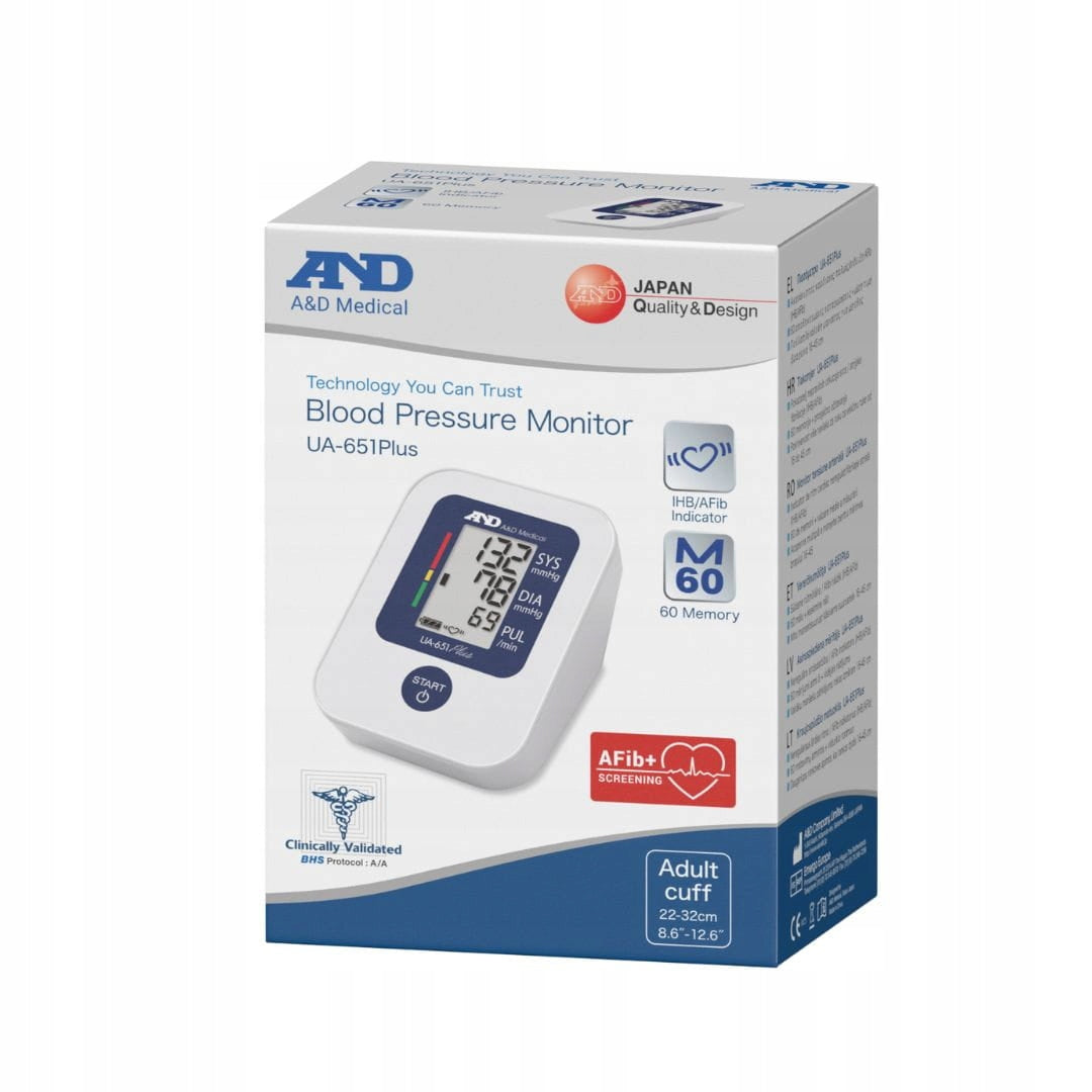 Automatic blood pressure monitor AND UA-651 Plus Manufacturer code AND000851