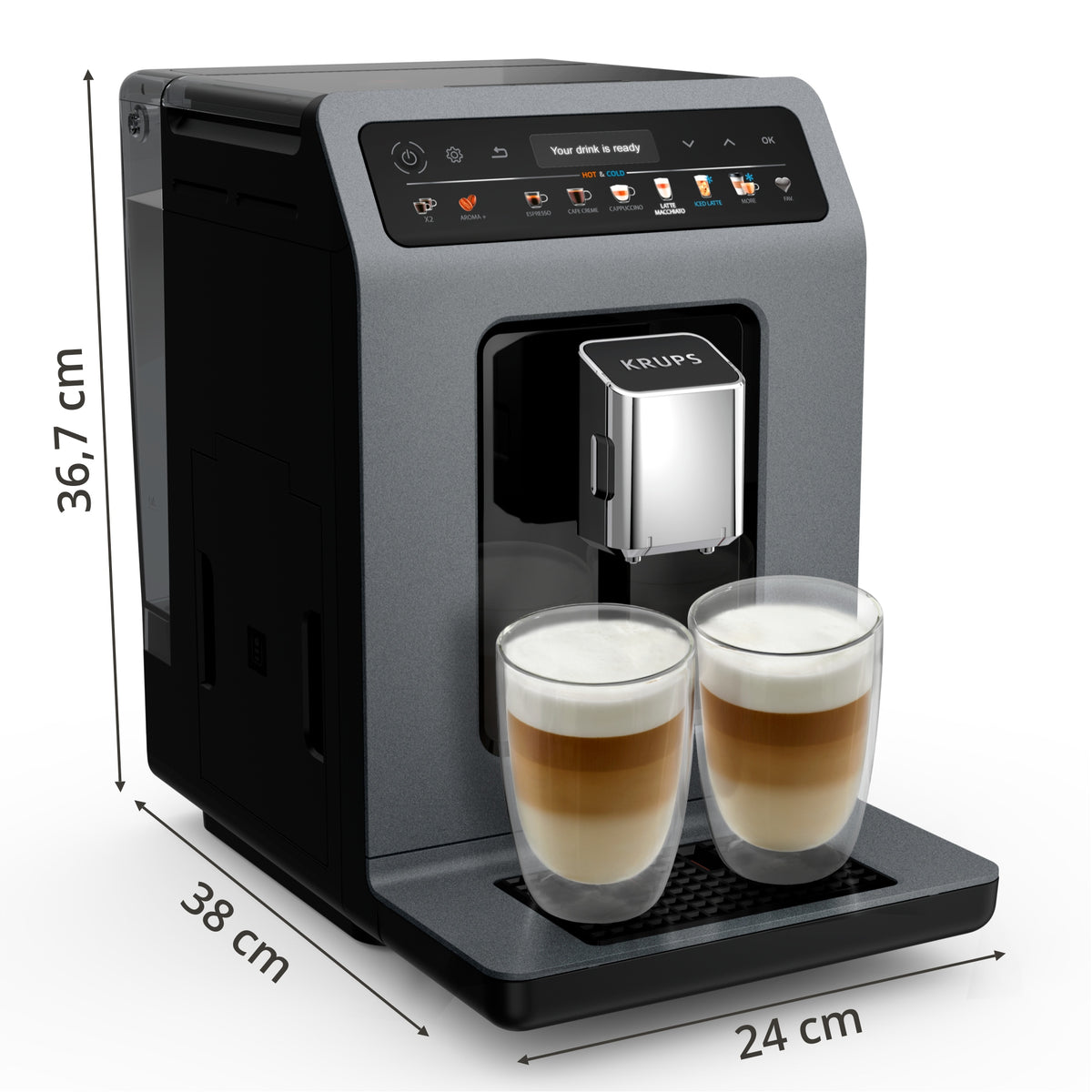 Automatic coffee machine KRUPS Evidence Hot & Cold EA898G Packaging status original