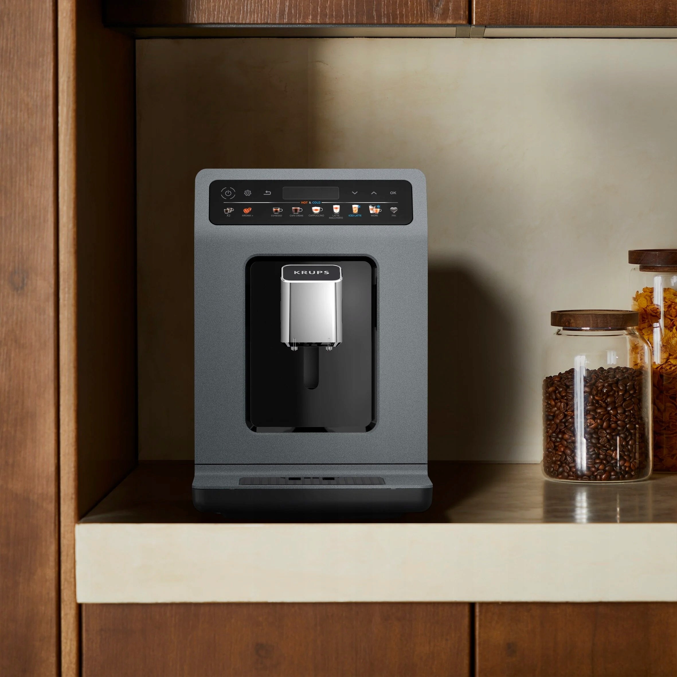 Automatic coffee machine KRUPS Evidence Hot & Cold iced coffee EA898G Manufacturer code EA898GF0