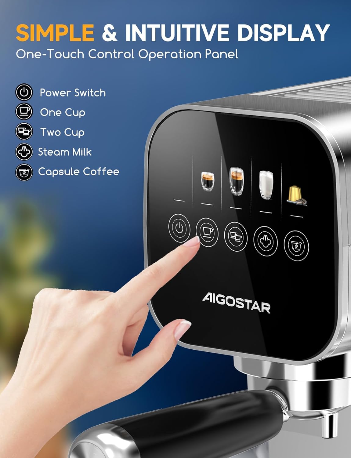 Automatic espresso machine Aigostar Professional Coffee Maker Brand Aigostar
