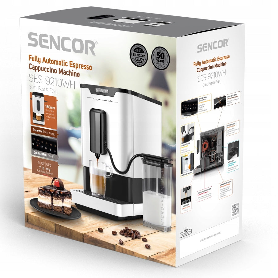 Automatic espresso machine Sencor SES-9210WH 1470 W white Manufacturer code SES9210WH
