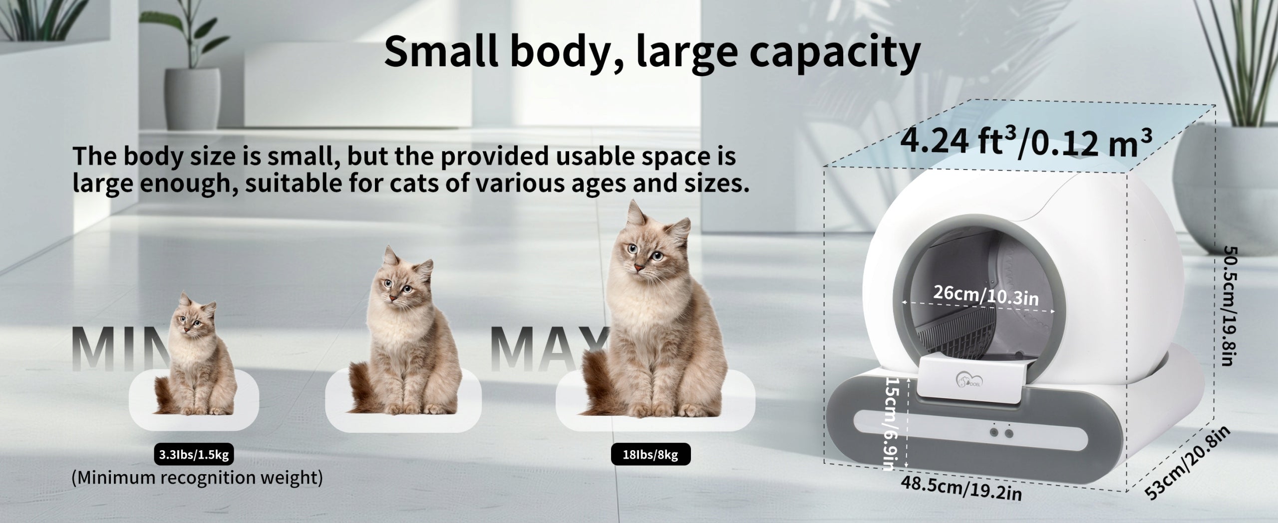 Automatic self-cleaning litter box for cat neutralizer WIFI + FREEBIES Kind closed litter box