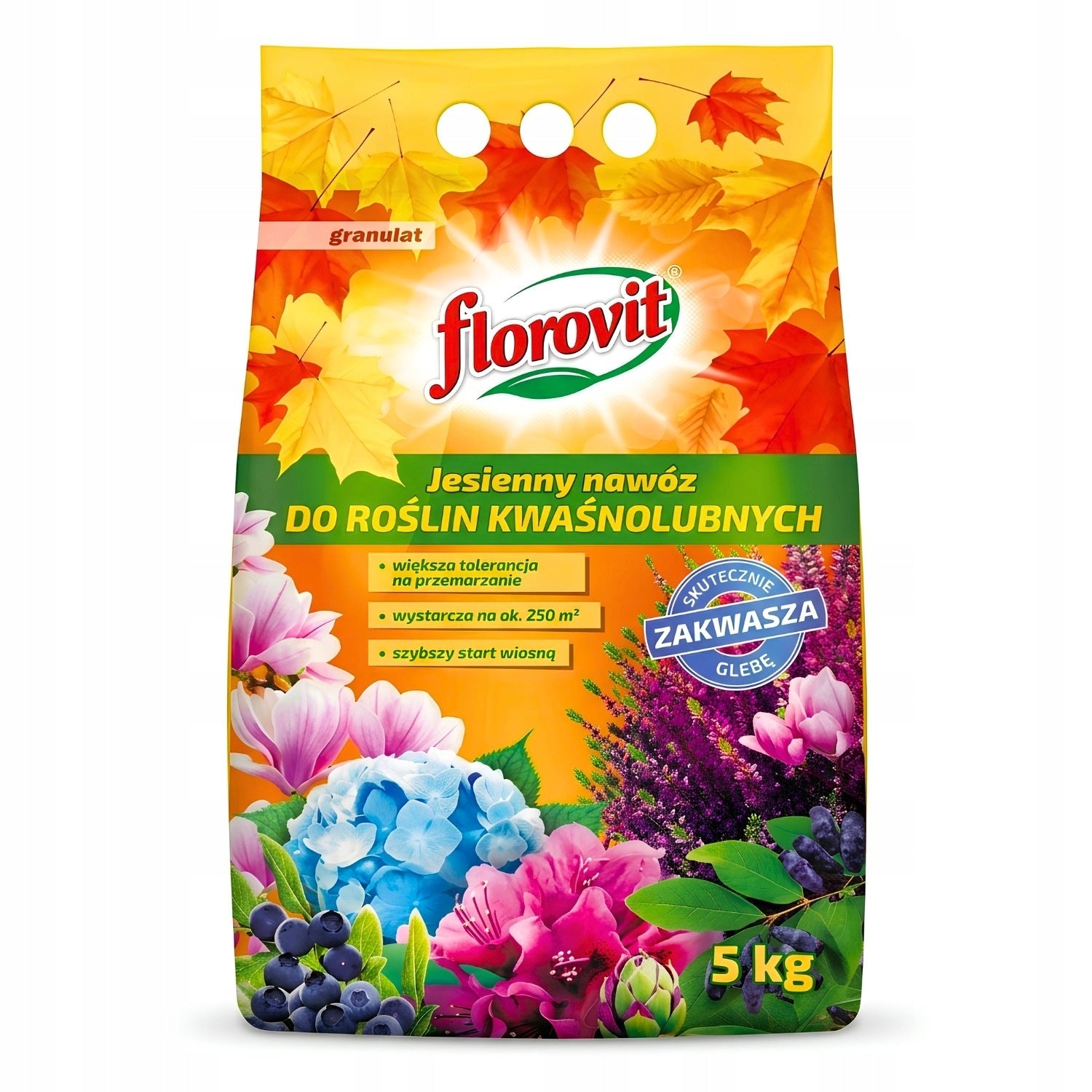 Autumn FERTILIZER for Acid-loving plants of heather blueberries FLOROVIT 5 kg Packaging status original