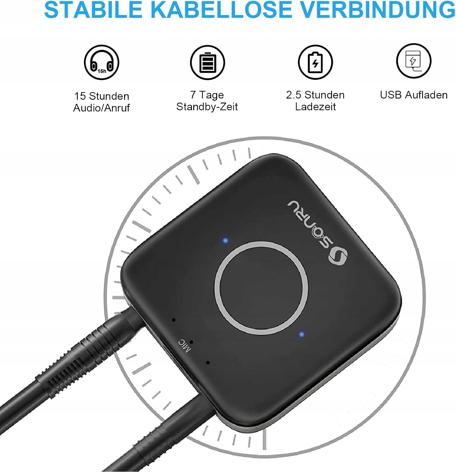 Aux Bluetooth 5.3 Adapter for Stereo System SONRU Audio Receiver Manufacturer code b0b28jlwv9