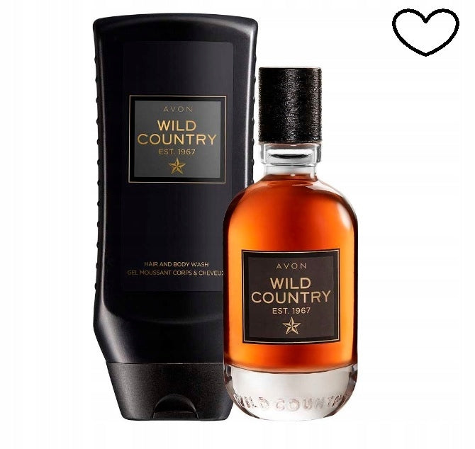 Avon Men's Cosmetics Set Wild Country Perfume Shower Gel