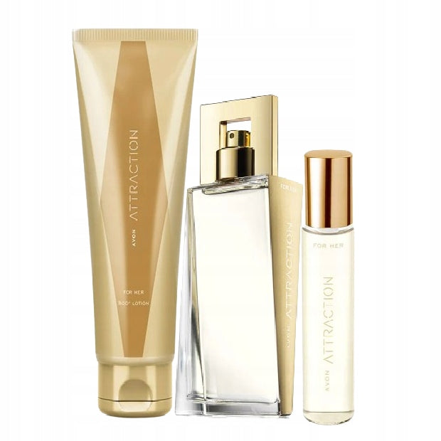 Avon Set Attraction water 50ml NEW PACKAGED+balm 125ml+perfume10ml Brand Avon