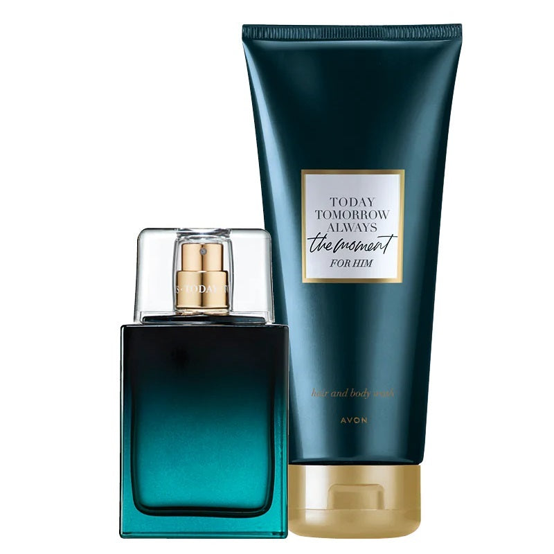 Avon TTA The Moment Set for Him Perfume + Gel