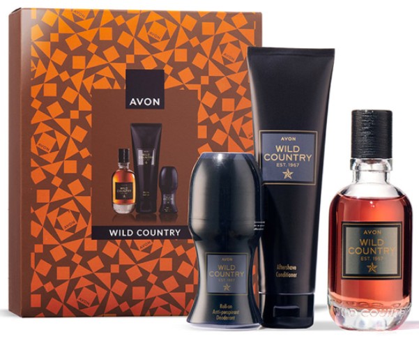 Avon Wild Country Gift Cosmetics Set Water Balm After Shaving Ball