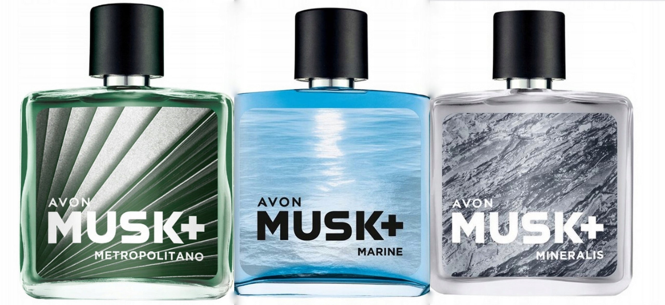 Avon toilet water set for Him Musk+ Marine Mineralis Metropolitano