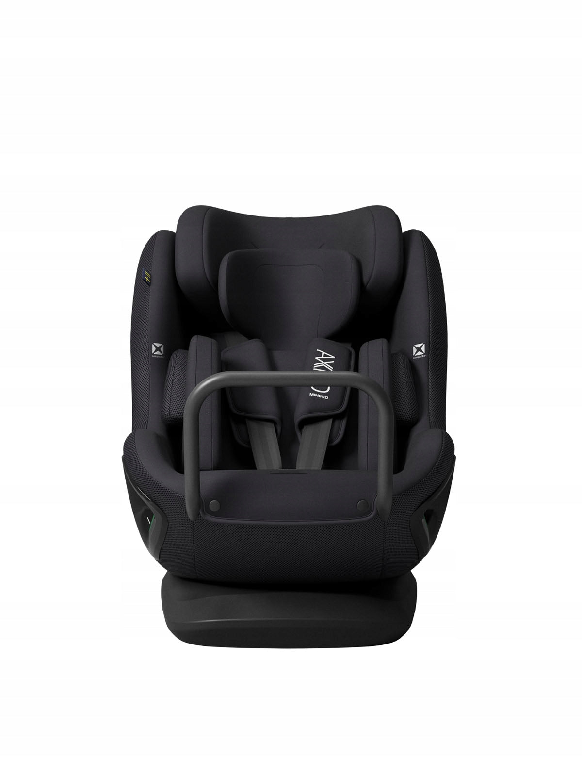 Axkid Minikid Core – car seat – Coastal Storm Black + Accessories Installation method safety belt load leg