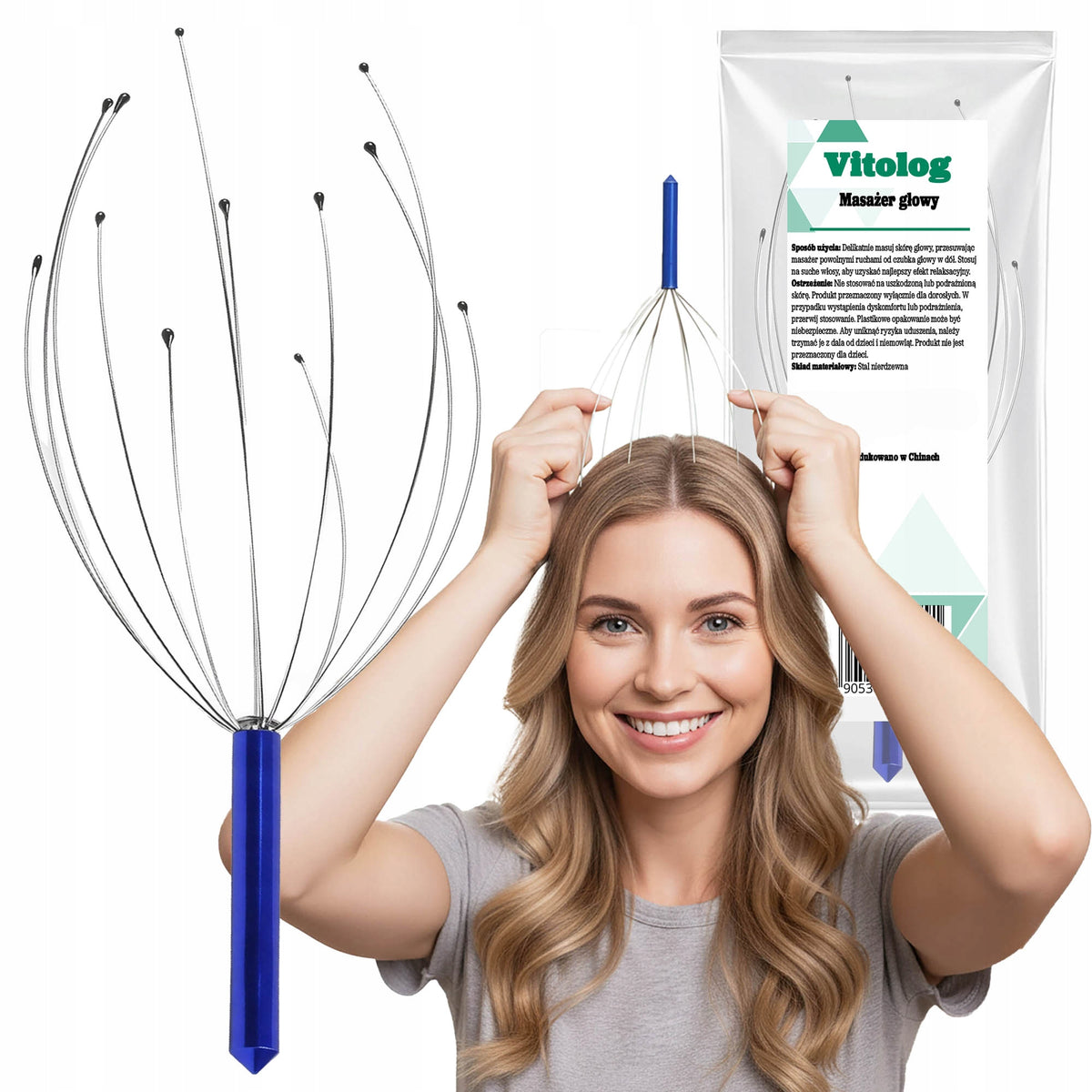 Ayurvedic Massager for Scalp Massage for Hair Growth Steel